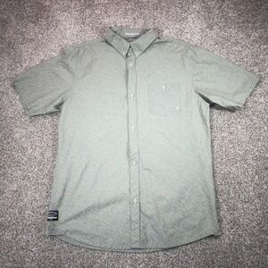 Fourstar Eric Koston Mens XL Green Dash Print Short Sleeve Button Down Shirt